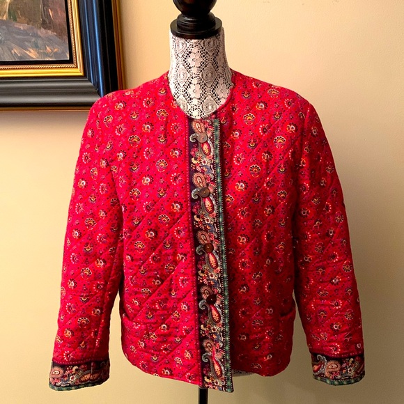 Vera Bradley vibrate red quilted jacket - Picture 6 of 10